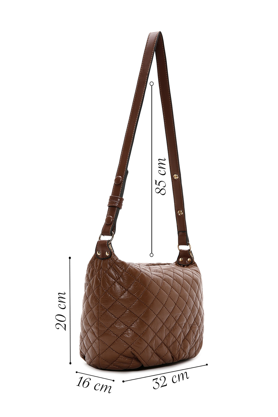 Women's Tan Quilted Shoulder Bag