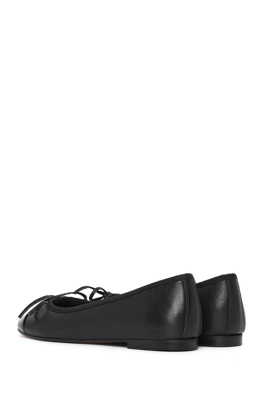 Women's Black Leather Ballerinas