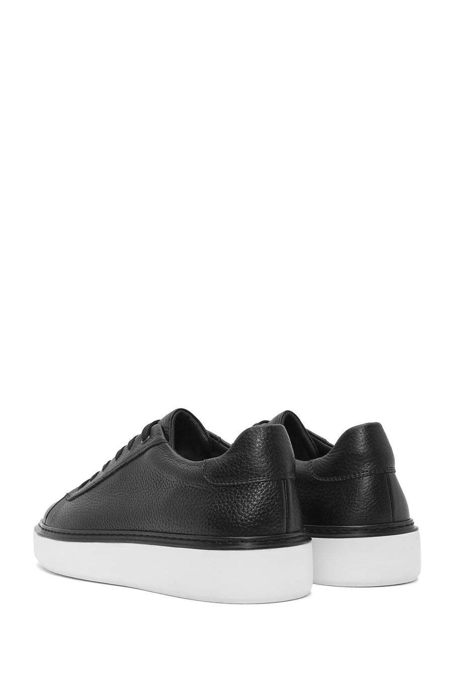 Male Black Lace-Up Leather Sneaker