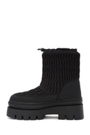 Women's Black Thick Soled Fabric Boots | Derimod