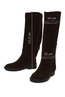 Woman Brown Tasselled Suede Boots | Derimod