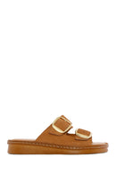 Woman Powder Buckled Suede Comfort Slipper | Derimod