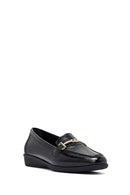 Kadın Siyah Tokalı Deri Maskülen Loafer | Derimod