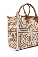 Women's Camel Long Strap Patterned Fabric Shoulder Bag | Derimod