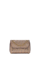 Women's Bronze Chain Strap Embellished Mini Evening Bag | Derimod