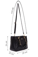 Women's Black Long Strap Quilted Shoulder Bag | Derimod