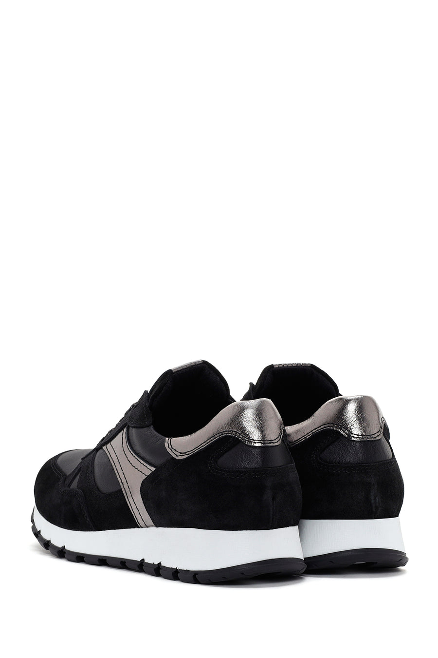 Women's Black Suede Leather Detailed Sneaker