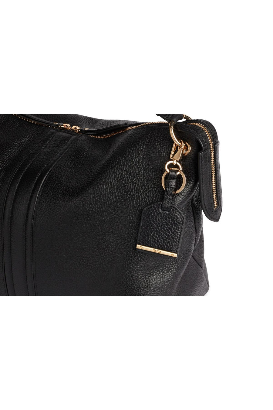 Geox Women's Black Marsila Long Strap Leather Handbag