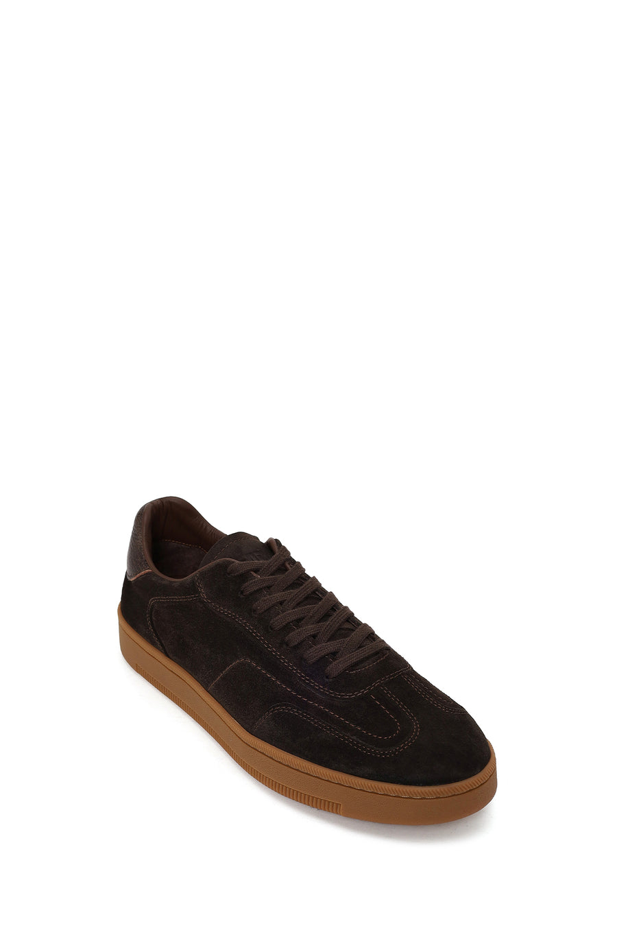 Erkek Kahverengi Bağcıklı Kalın Tabanlı Süet Deri Sneaker