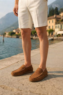 Men's Tan Suede Leather Loafers | Derimod