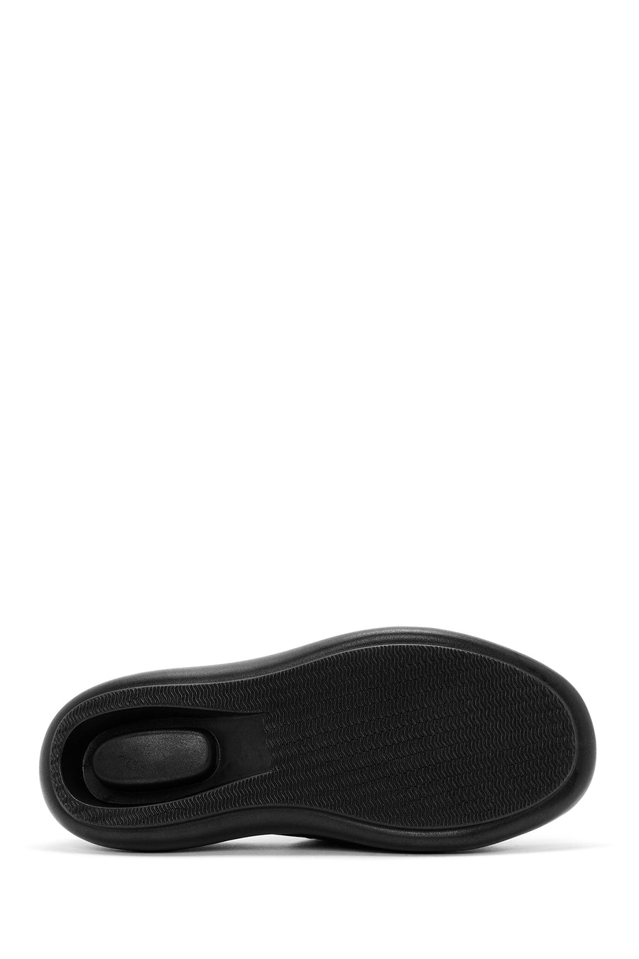 Women's Black Thick Soled Fabric Slippers