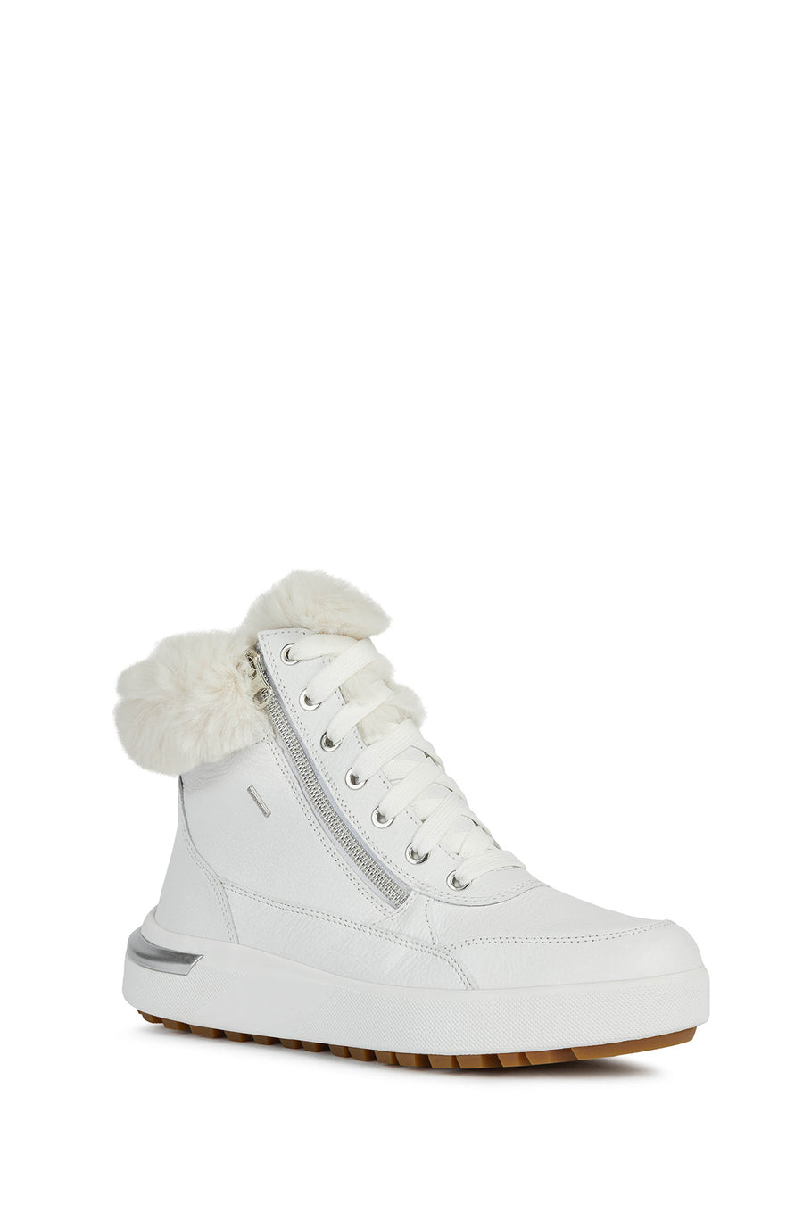 Geox Women's White Dalyla Abx Laced Waterproof Leather Ankle Boots