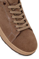 Male Mink Lace-up Thick-Soled Suede Leather Sneaker | Derimod