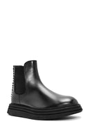 Men's Black Leather Chelsea Boots | Derimod