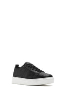 Erkek Siyah Bağcıklı Kalın Tabanlı Deri Sneaker | Derimod
