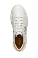 Geox Women White D Spherica Ecub-2 B - Nappa+Me Lace-Up Thick-Soled Leather Sneaker | Derimod