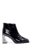 Women's Leather Heeled Patent Leather Boots | Derimod
