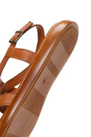 Women's Tan Ankle Strap Leather Sandals | Derimod