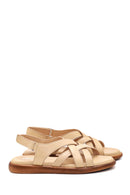 Women's Beige Leather Comfort Sandals | Derimod