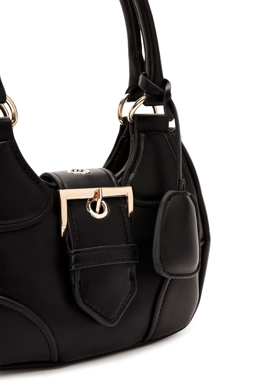 Women's Black Long Strap Mini Shoulder Bag