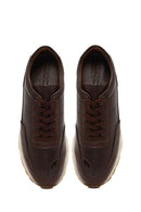 Erkek Kahverengi Bağcıklı Deri Casual Sneaker | Derimod
