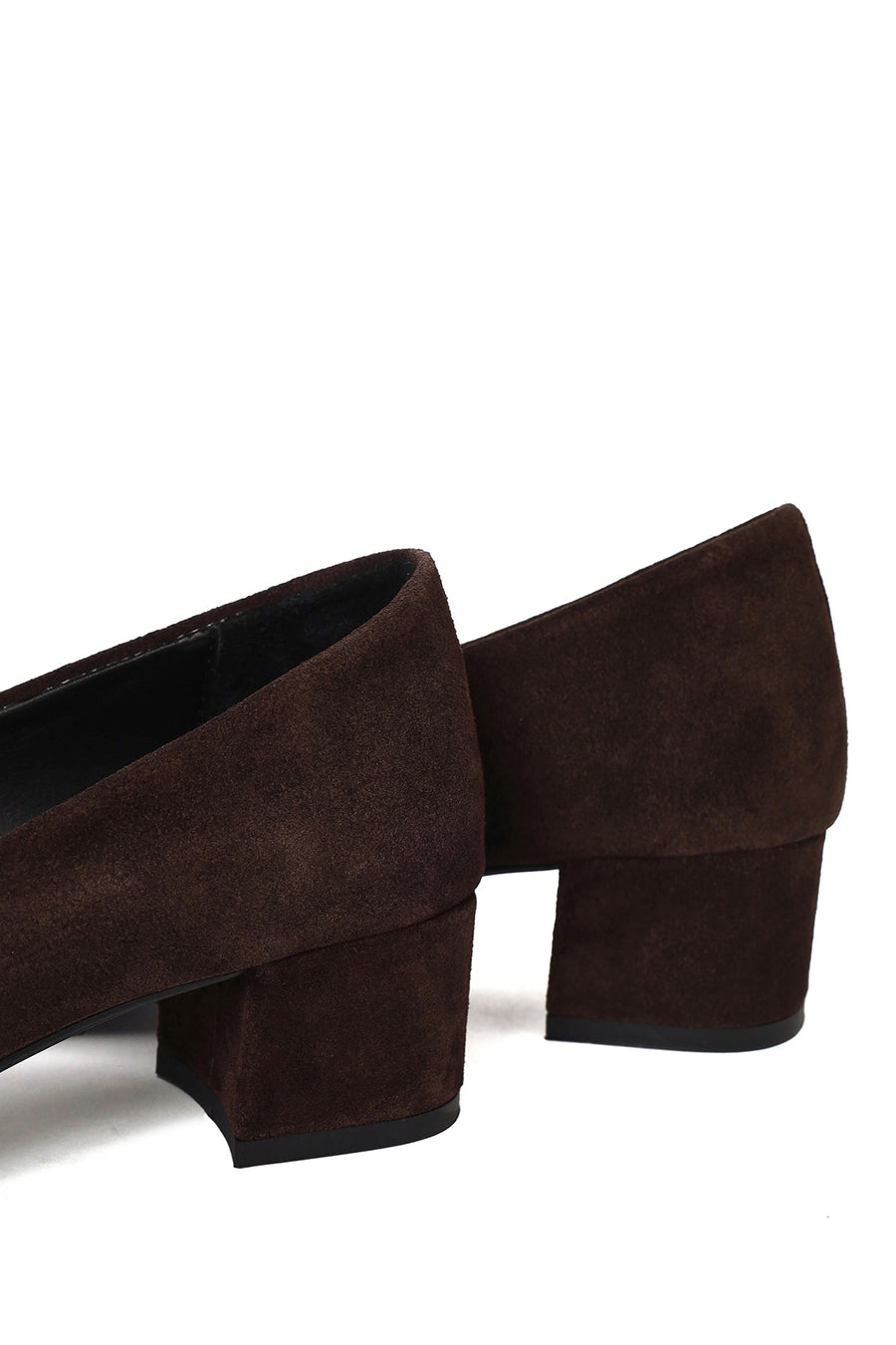 Derimod Flex Woman Brown Short Thick-Heeled Suede Stiletto