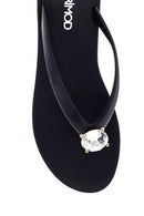 Women's Black Stone Flip Flops | Derimod