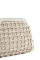 Woman Cream Long Braided Crossbody Bag with Long Chain Strap | Derimod
