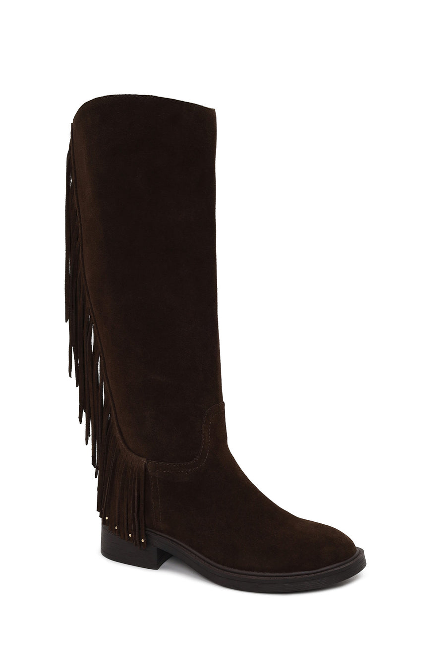 Woman Brown Tasselled Suede Boots