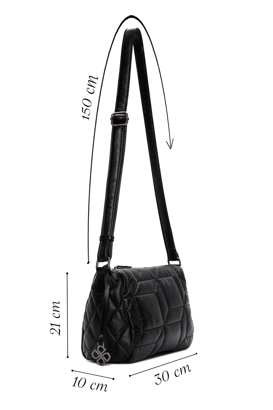 Women's Black Quilted Crossbody Bag
