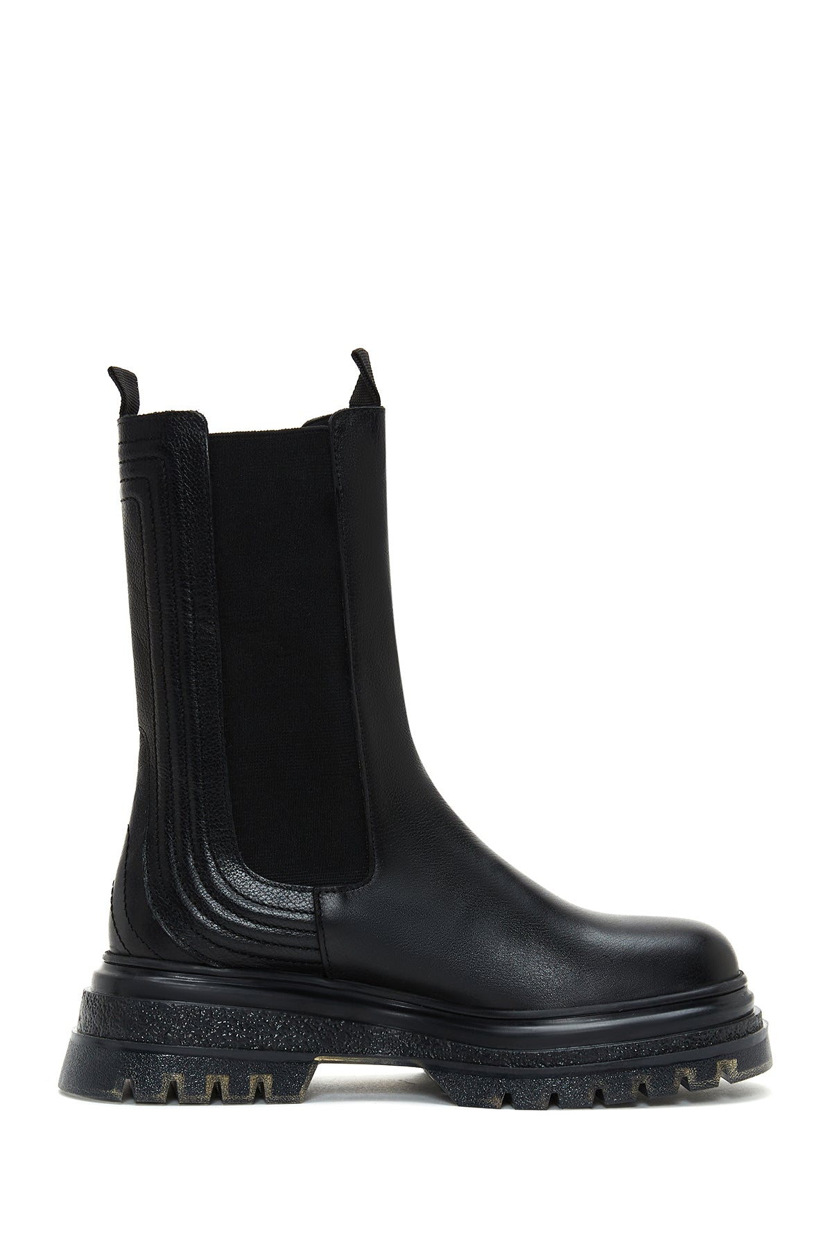 Women's Black Leather Thick Soled Chelsea Boots 22WFD187318 | Derimod
