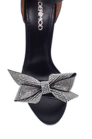 Women's Black Satin Thin Heeled Sandals | Derimod