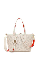 Woman White Long Strap Patterned Shoulder Bag | Derimod