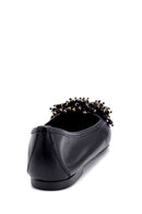Women's Leather Bead Detailed Ballerinas | Derimod