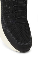 Derimod Zero Woman Black Thick-Soled Lace-Up Fabric Sneakers | Derimod