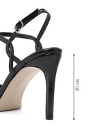 Women's Black Ankle Buckle Stone High Thin Heel Sandals | Derimod