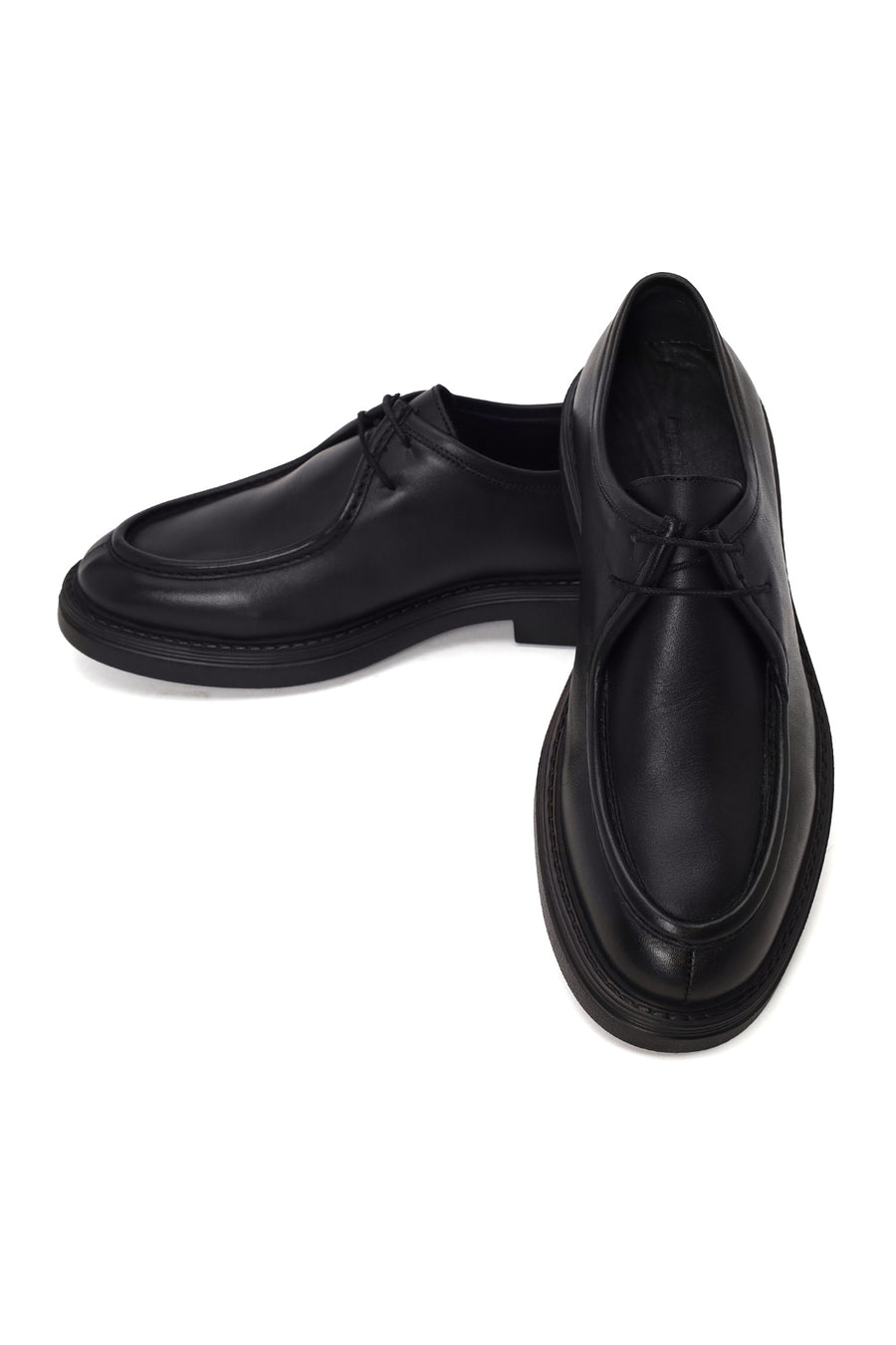 Male Black Lace-up Leather Casual Shoes