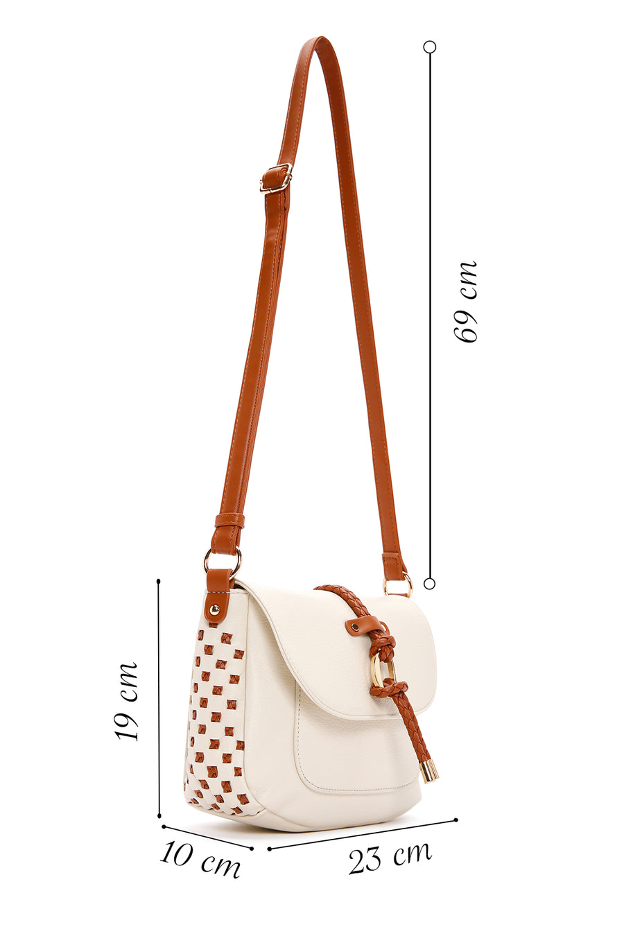 Women's Beige Long Strap Crossbody Bag