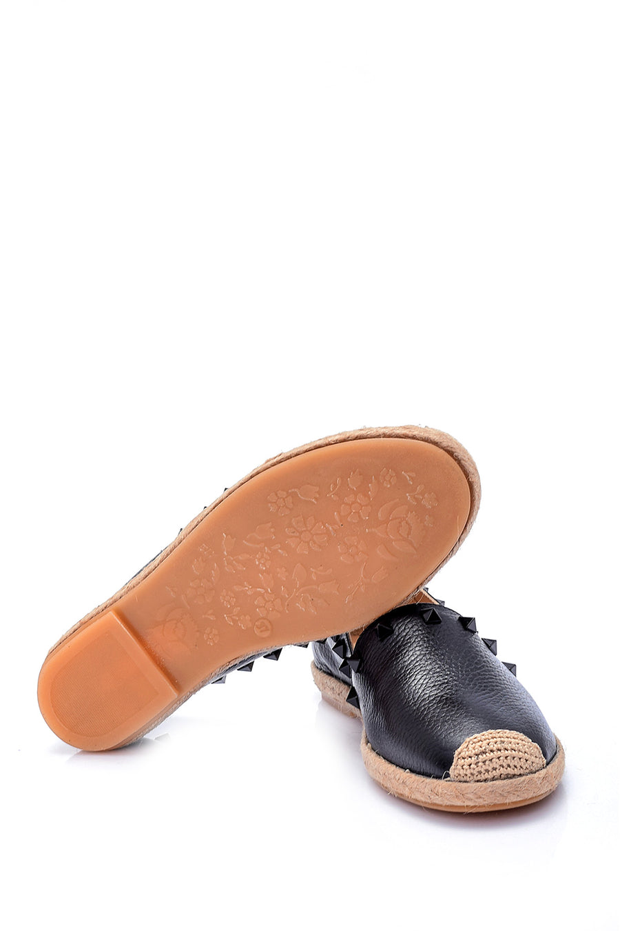 Women's Stone Detailed Leather Espadrille