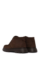 Male Brown Lace-Up Thick-Soled Nubuck Leather Boots | Derimod