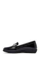 Kadın Siyah Tokalı Deri Maskülen Loafer | Derimod