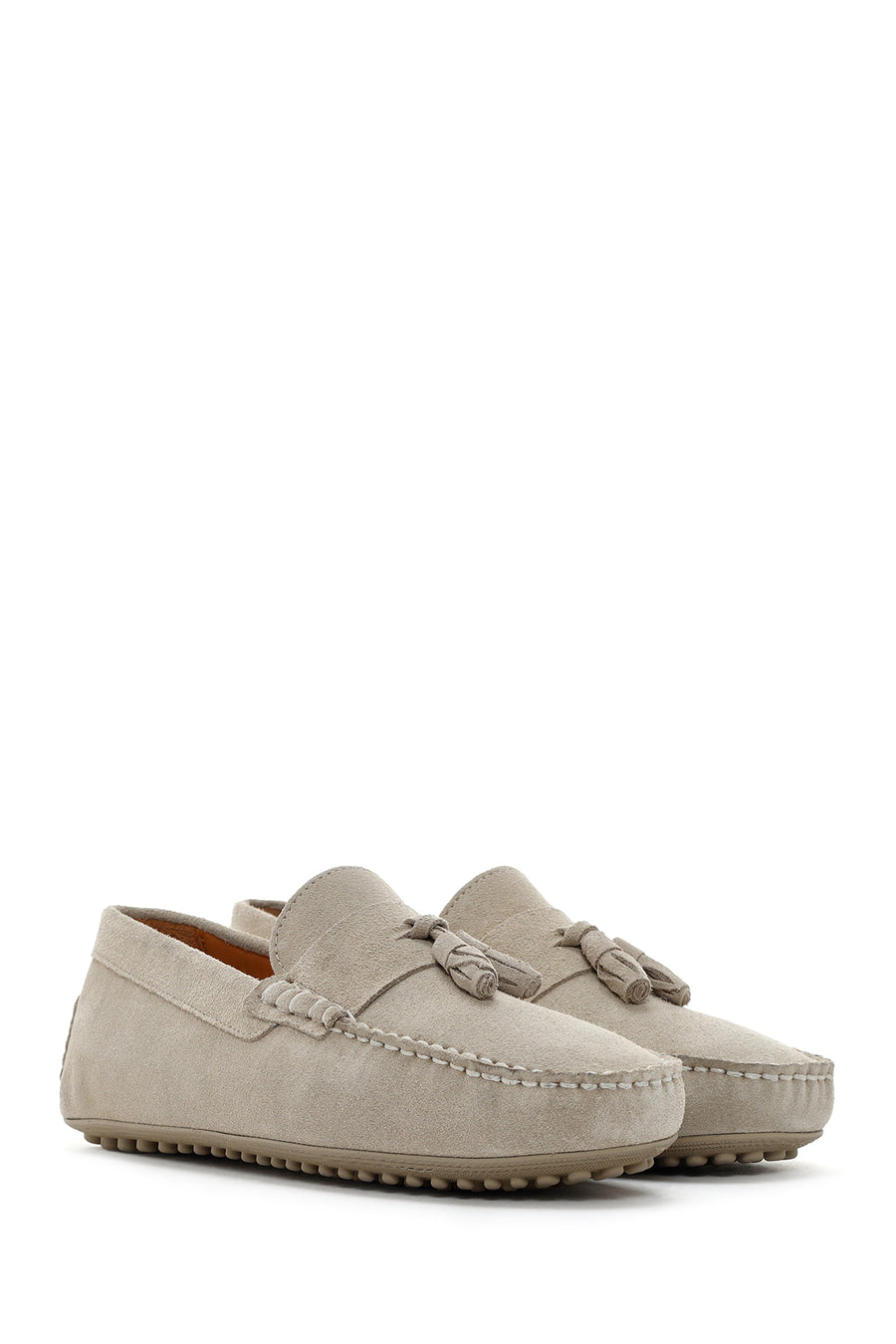 Men's Beige Suede Leather Loafer