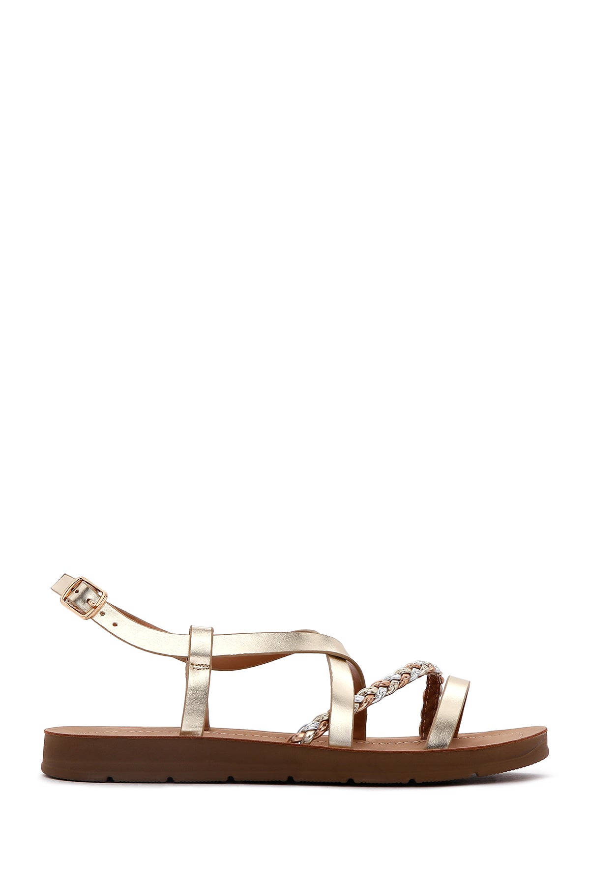 Women's Gold Braided Detail Sandals 25SFE461114 | Derimod