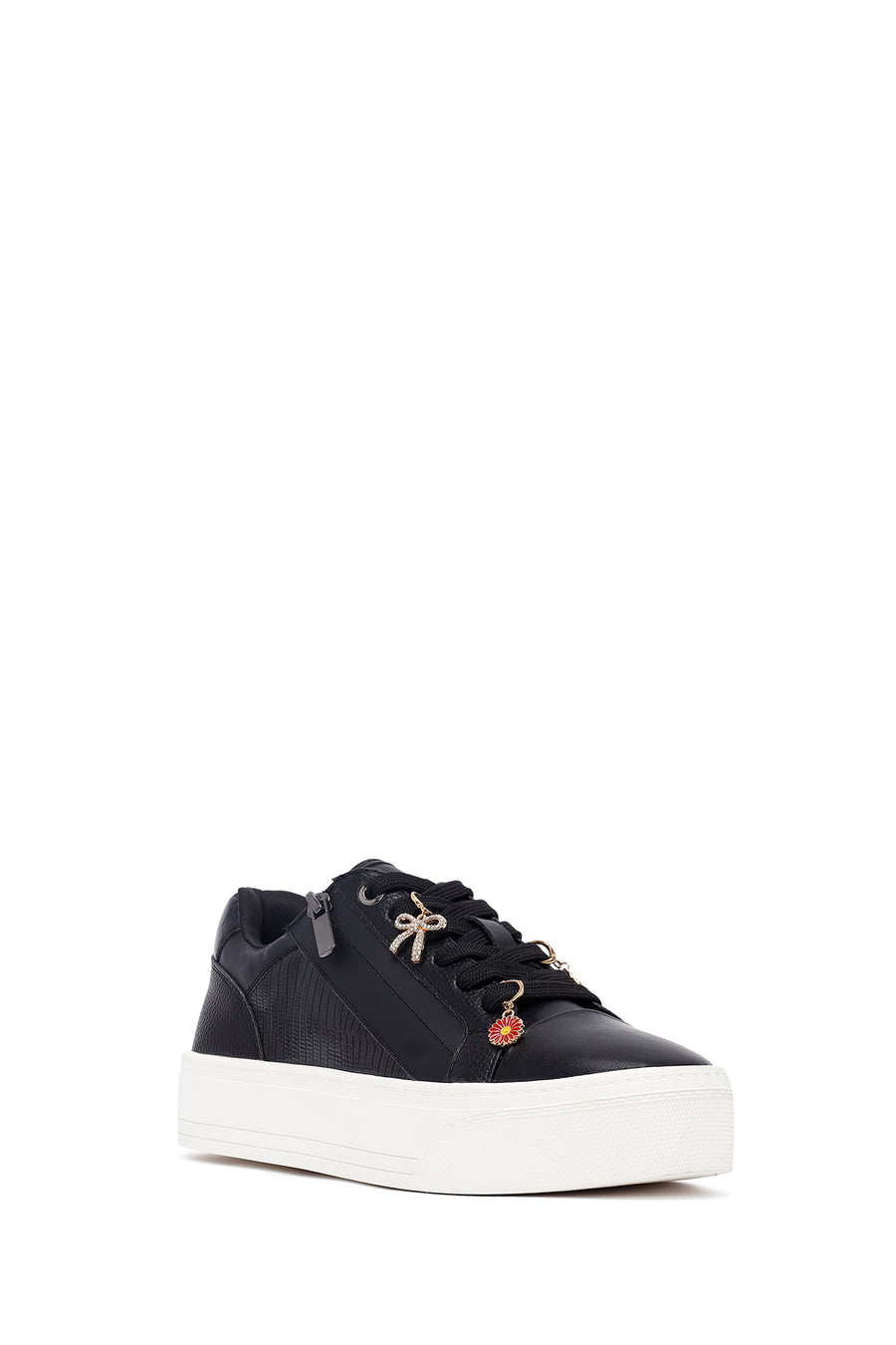 Woman Black Lace-Up Chunky Sneaker