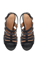 Women's Black Ankle Buckle Thick Heel Sandals | Derimod