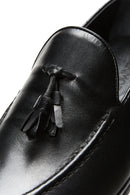 Men's Leather Knit Detailed Classic Loafer | Derimod