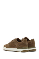 Men's Beige Lace-Up Nubuck Leather Sneaker | Derimod