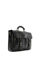 Men's Black Long Strap Leather Briefcase | Derimod