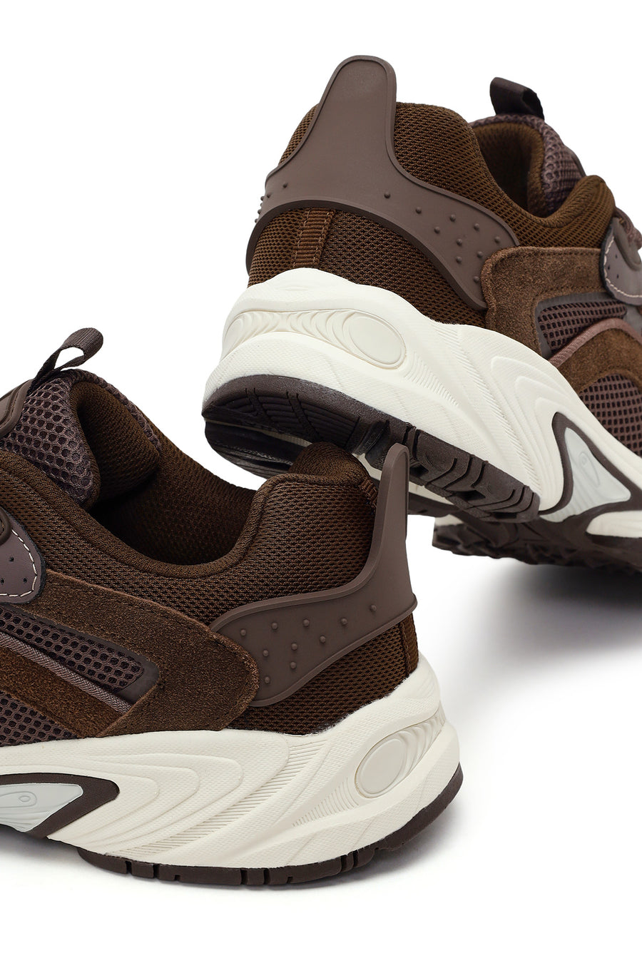 Male Brown Lace-Up Thick-Soled Leather Sneaker