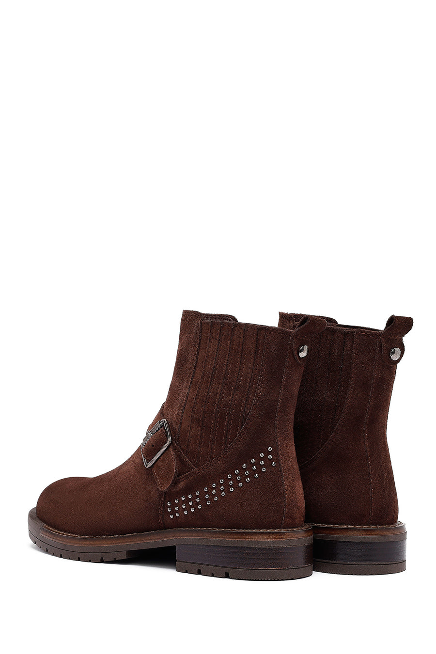Woman Brown Suede Chelsea Boots